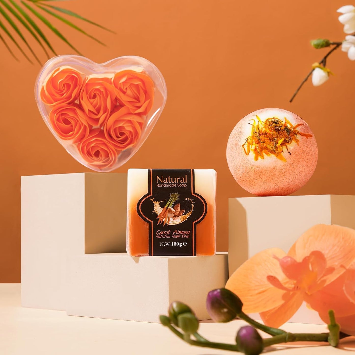 Cozy Gifts for Women Christmas,Birthday Gifts,Luxury Self Care Get Well Gifts,Relaxing Spa Gifts Basket W/Fall Throw Blanket,Orange Gifts for Women,Mom, Wife,Girlfriend,ValentineāS Day Gifts for Her